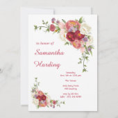 Milestone Pioen Bloemen Verjaardagsfeest Kaart (Achterkant)