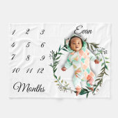 Milestone Simple Waterverf Leaf Wreath Keepomwille Fleece Deken