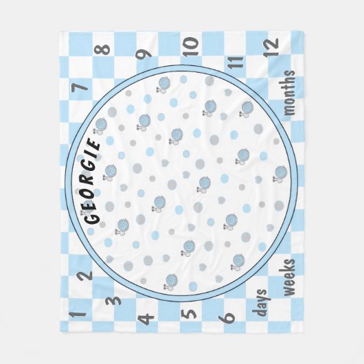 Milestone Snips and Snails Baby Fleece Deken (Voorkant)