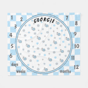 Milestone Snips and Snails Baby Fleece Deken