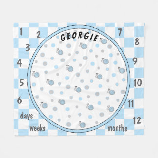 Milestone Snips and Snails Baby Fleece Deken