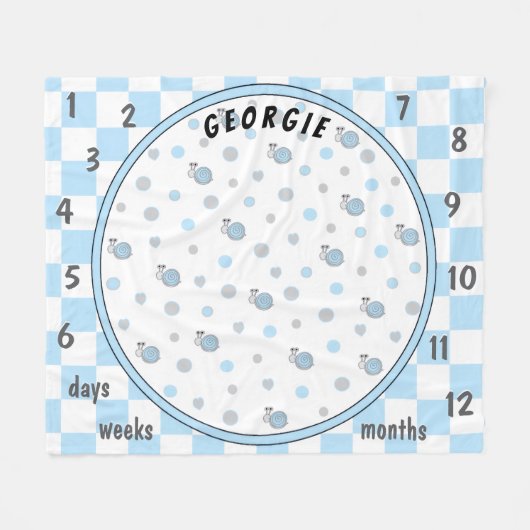 Milestone Snips and Snails Baby Fleece Deken (Voorkant (Horizontaal))