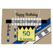 Milestone Special verjaardagsbenaming blauw geel Groot Cadeauzakje (Voorkant)