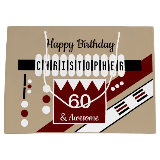 Milestone speciale verjaardagsbenaming burgundy bl groot cadeauzakje (Voorkant)