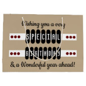 Milestone speciale verjaardagsbenaming burgundy bl groot cadeauzakje (Achterkant)