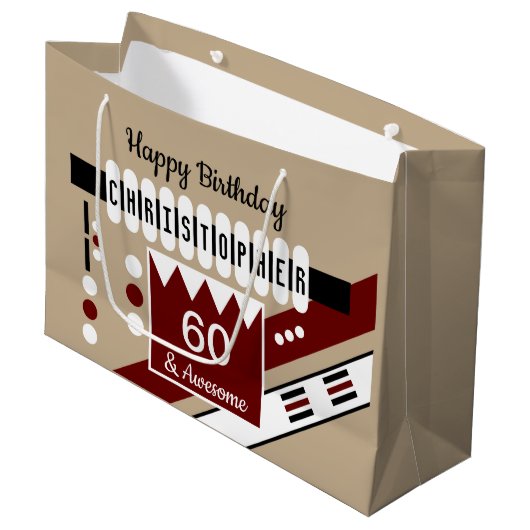 Milestone speciale verjaardagsbenaming burgundy bl groot cadeauzakje (Voorkant Gekanteld)