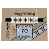 Milestone speciale verjaardagsbenaming groen blauw groot cadeauzakje (Voorkant)