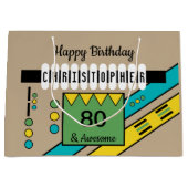 Milestone speciale verjaardagsbenaming groen geel groot cadeauzakje (Voorkant)