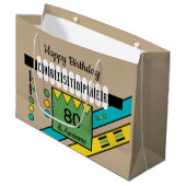 Milestone speciale verjaardagsbenaming groen geel groot cadeauzakje (Voorkant Gekanteld)