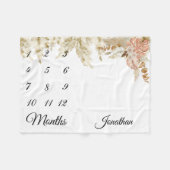 Milestone Tropical Boho Pampas Grass earthy Fleece Deken (Voorkant (Horizontaal))