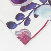 Milestone twin baby meisje waterverf bloemen paars fleece deken (Hoek)