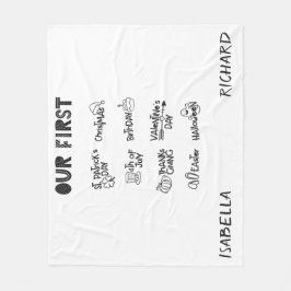 Milestone twins mijn eerste Holiday moderne schatt Fleece Deken