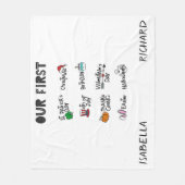 Milestone twins mijn eerste Holiday moderne schatt Fleece Deken (Voorkant)