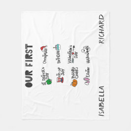 Milestone twins mijn eerste Holiday moderne schatt Fleece Deken