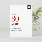 Milestone Verjaardag 30e Kaart (Staand voorkant)