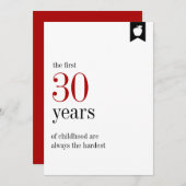 Milestone Verjaardag 30e Kaart (Voorkant / Achterkant)