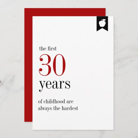 Milestone Verjaardag 30e Kaart (Voorkant / Achterkant)