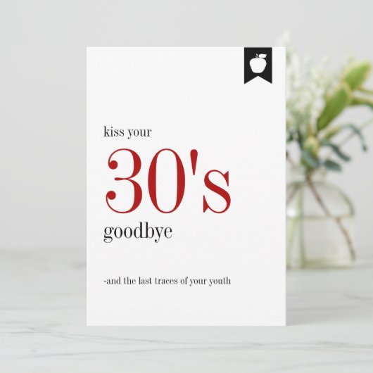 Milestone Verjaardag 30e Kaart (Staand voorkant)