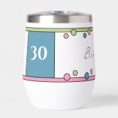 Milestone verjaardag 30e naam blauw roze (Voorkant)