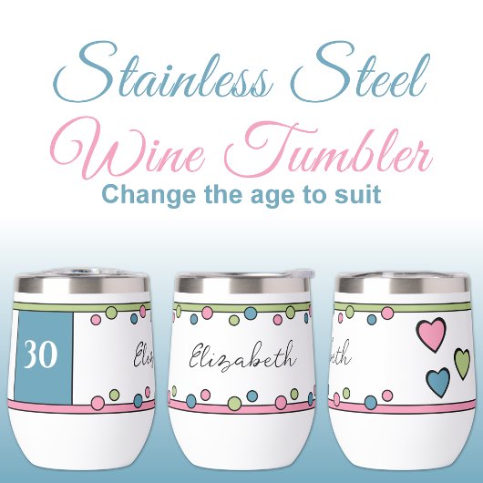 Milestone verjaardag 30e naam blauw roze