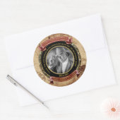 Milestone Verjaardag Goud Foto  Kaart 50th Ronde Sticker (Envelop)