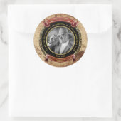 Milestone Verjaardag Goud Foto  Kaart 50th Ronde Sticker (Tas)