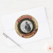 Milestone Verjaardag Goud Foto  Kaart 60th Ronde Sticker (Envelop)