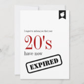 Milestone Verjaardag Verlopen 30e Verjaardag Kaart (Voorkant)