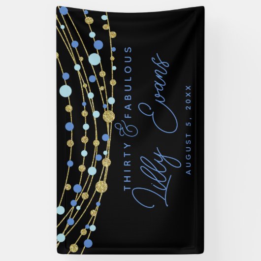 Milestone-verjaardagsbanner aanpassen, 40e blauw spandoek (Verticaal)