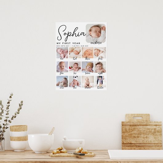 Milestone verjaardagsbord, printbare baby's eerste poster (Keuken)