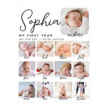 Milestone verjaardagsbord, printbare baby's eerste