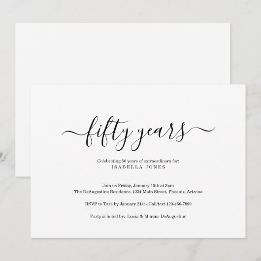 Milestone volwassen verjaardagsfeestje kaart (Voorkant / Achterkant)