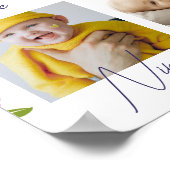 Milestone voor het eerste jaar van Floral Baby Poster (Hoek)