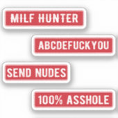 Milf Hunter Sticker Pack ( Red ) (Voorkant)