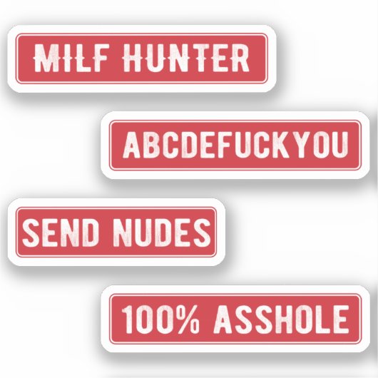 Milf Hunter Sticker Pack ( Red ) (Voorkant)