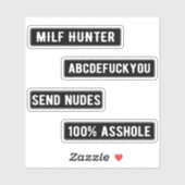 Milf Hunter Sticker Pack (zwart) (Vel)