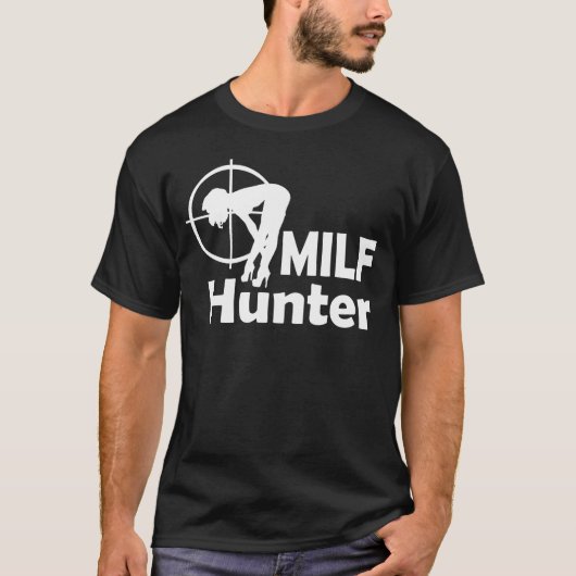 MILF Hunter (witte tekst) T-shirt (Voorkant)