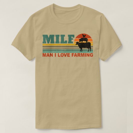 MILF-Man I Love Farming Funny Farmer Farming Retro T-shirt (Design voorkant)