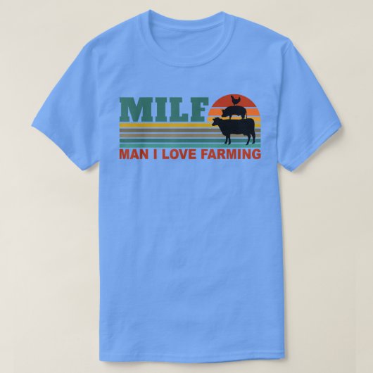 MILF-Man I Love Farming Funny Farmer Farming Retro T-shirt (Design voorkant)