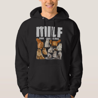 MILF Man I Love Felines Persian Cat Lover Hoodie