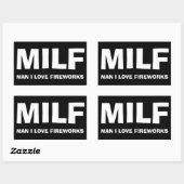 MILF - MAN I LOVE FIREWORKS RECHTHOEKIGE STICKER (Vel)