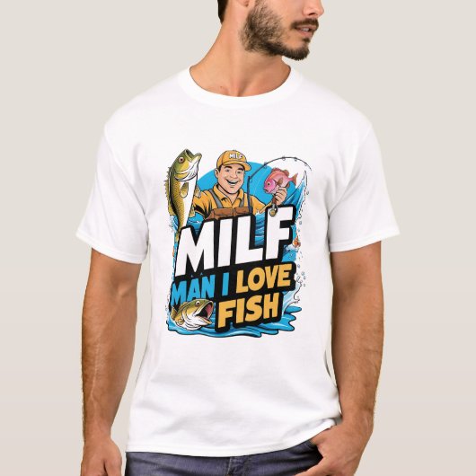 MILF Man I Love Fish Funny Mannen T-shirt (Voorkant)