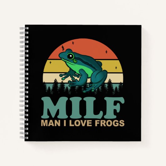 MILF Man I Love Frogs Funny Amphibian Frog Lovers Notitieboek (Voorkant)