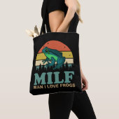 MILF Man I Love Frogs Funny Amphibian Frog Lovers Tote Bag (Dichtbij)