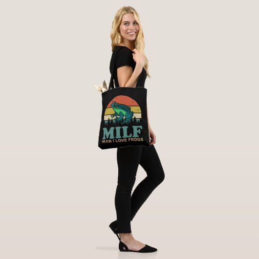 MILF Man I Love Frogs Funny Amphibian Frog Lovers Tote Bag (Op model)