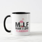 Milf Man Ik hou van Flamingo's Grappig roze vogelc Mok (Links)