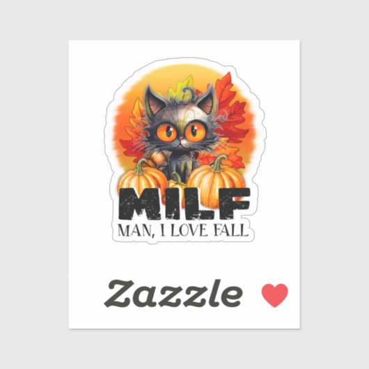 Milf, Man Ik hou van Herfst, Herfst Kitten Hallowe Sticker (Vel)