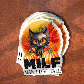 Milf, Man Ik hou van Herfst, Herfst Kitten Hallowe Sticker