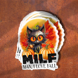 Milf, Man Ik hou van Herfst, Herfst Kitten Hallowe Sticker
