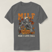 MILF Man Ik hou van Herfst Pompoen Skelet Skull Ha T-shirt (Design voorkant)